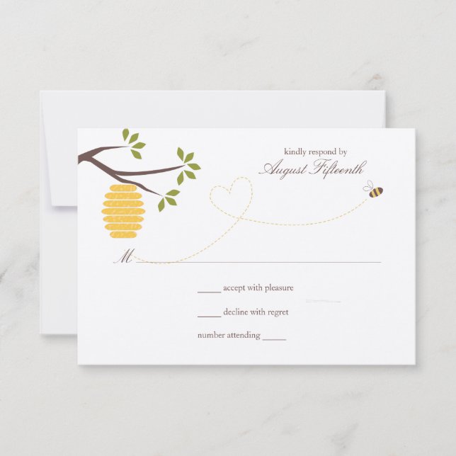 Bee Hive Bröllop-svar OSA Kort (Framsida)