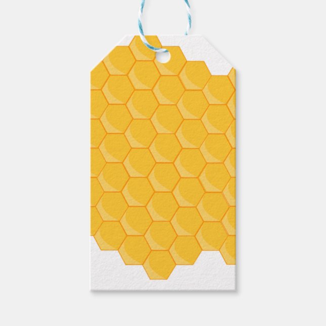 Bee Hive Honeycomb Hexagon Mönster Presentetikett (Framsidan)