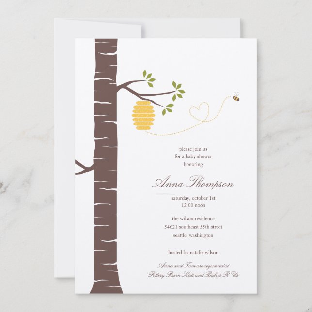 Bee Hive Shower/Party-inbjudan Inbjudningar (Framsida)