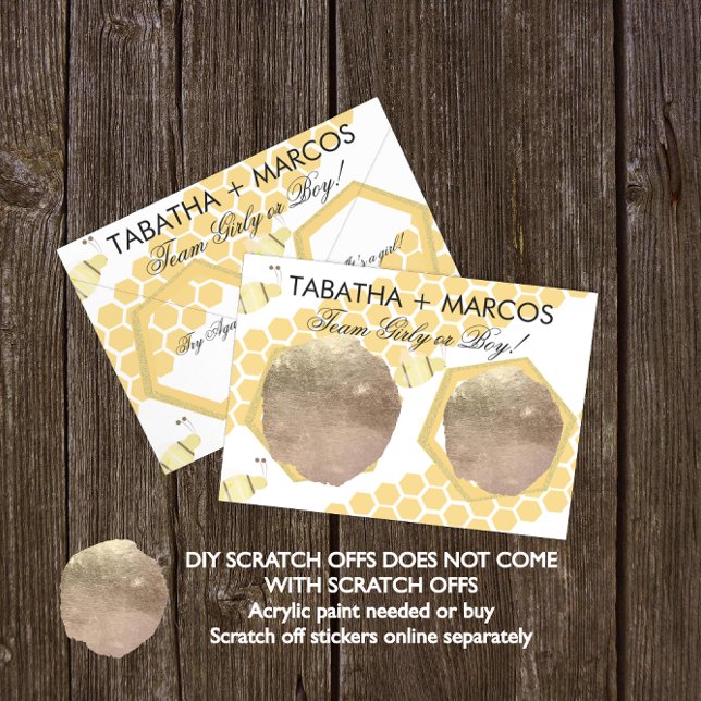 Bee Honey Baby Könsbestämning DIY Ratsa Kort (Skapare uppladdad)