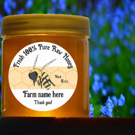 Bee Honeycomb Biodlingseper Honungsfarm Sticker Runt Klistermärke
