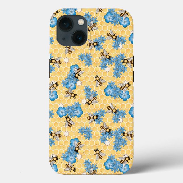 Bee Honeycomb Flowers iPhone/iPad-fall (Baksida)