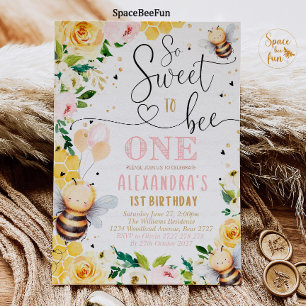 Bee Honung Birthday bjuder flicka så sötat att Be Inbjudningar