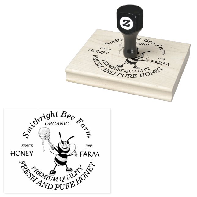 Bee Honung Farmer Personlig Rubber Frimärke Stämpel (Stämplad)