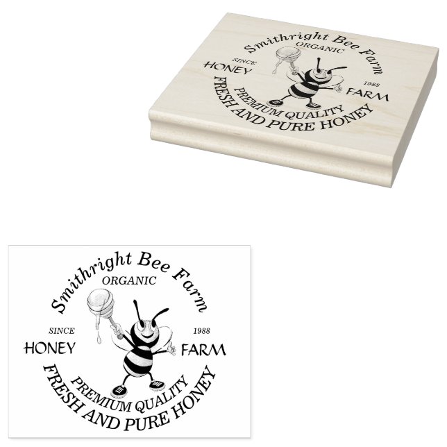 Bee Honung Farmer Personlig Stämpel (Stämplad)