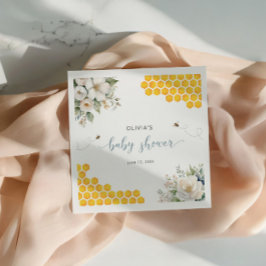 Bee Honung Ro Hip Flowers Baby Shower Pappersservett