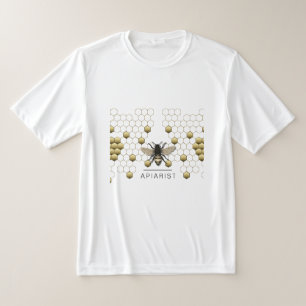 Bee Honung Seller Apiarist Guld Gult Hexagon T Shirt