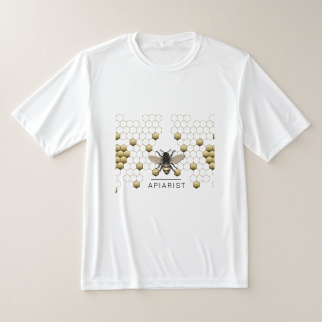 Bee Honung Seller Apiarist Guld Gult Hexagon   T Shirt (Laydown)
