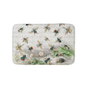 Bee Honung Worker Queen Bees Antique Badrumsmatta