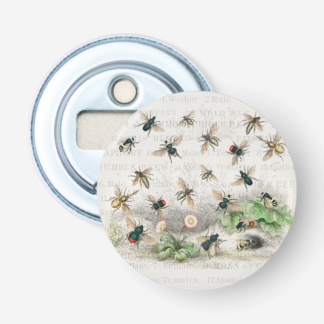 Bee Honung Worker Queen Bees Antique Flasköppnare (Framsidan)