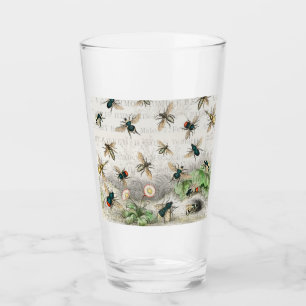Bee Honung Worker Queen Bees Antique Glaskopp
