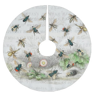 Bee Honung Worker Queen Bees Antique Julgransmatta Borstad Polyester