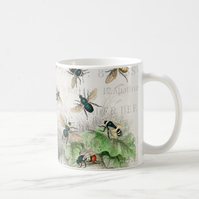 Bee Honung Worker Queen Bees Antique Kaffemugg (Höger)