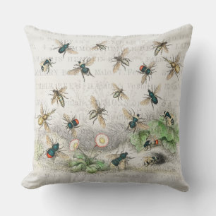 Bee Honung Worker Queen Bees Antique Kudde