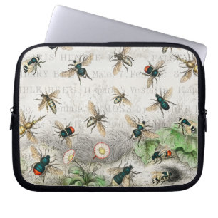 Bee Honung Worker Queen Bees Antique Laptop Fodral