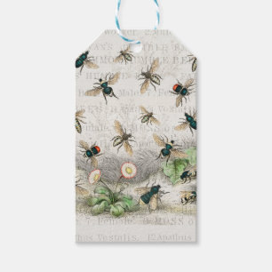 Bee Honung Worker Queen Bees Antique Presentetikett