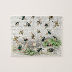 Bee Honung Worker Queen Bees Antique Pussel