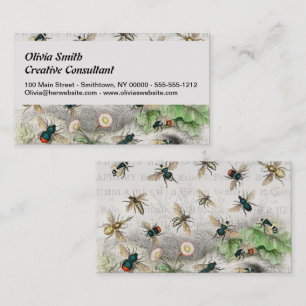 Bee Honung Worker Queen Bees Antique Visitkort