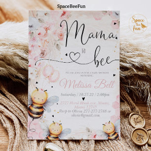 Bee Honungsinbjudan Babydusch Mamma till bin Baby Inbjudningar