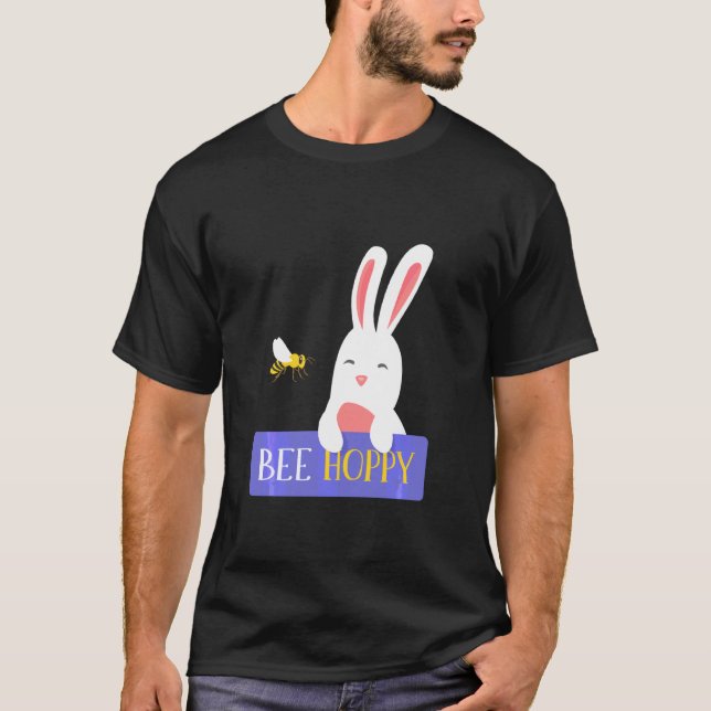 Bee Hoppy Funny Animals BestkompisBunny Hopper B T Shirt (Framsida)