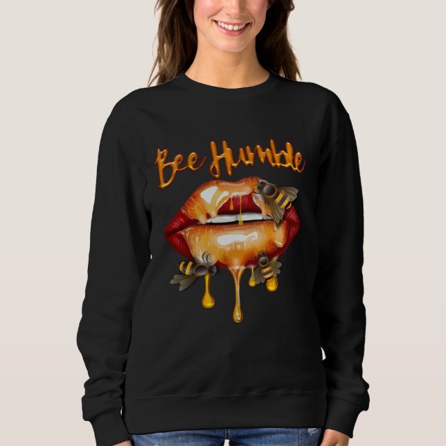 Bee Humble Honey Lips HoneyBee Queen Costume Beeke T Shirt (Framsida)