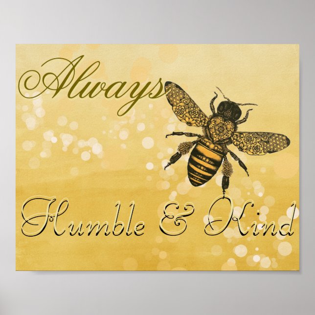 Bee Humble & Kind Poster (Framsidan)
