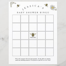 Bee Humla Baby Shower Bingo Game