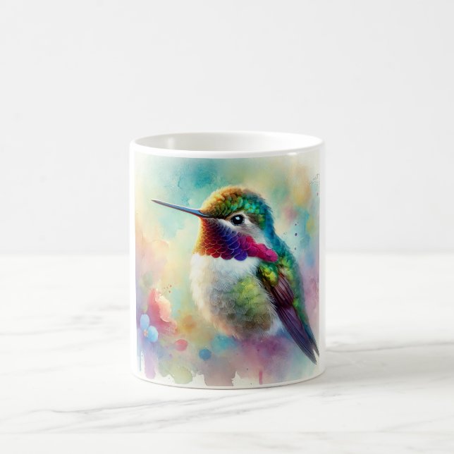 Bee Hummingbird 020924AREF120 - Watercolor Kaffemugg (Center)