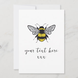 Bee Illustration - lägg till din egen text Inbjudningar