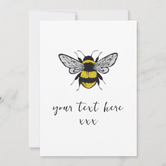 Bee Illustration - lägg till din egen text Inbjudningar
