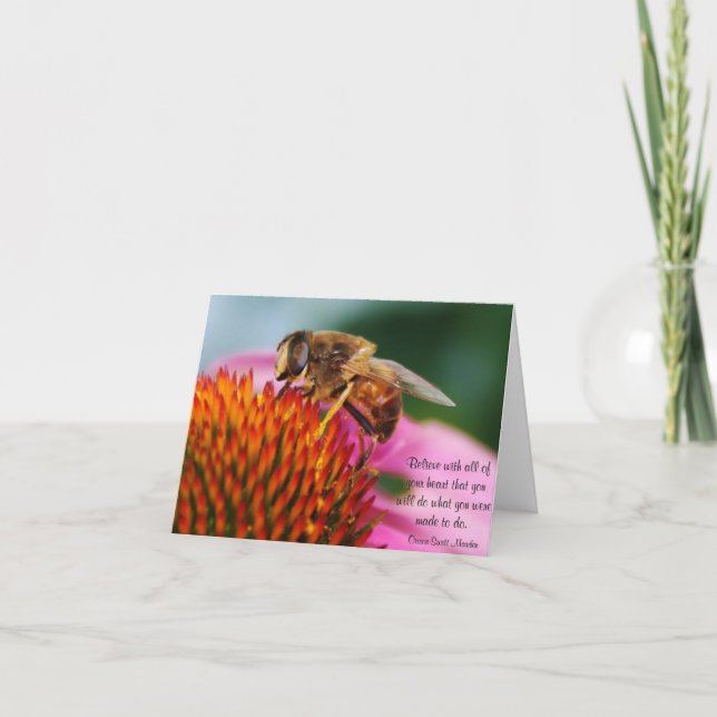 Bee inspirational Blank Card Kort (Framsida)