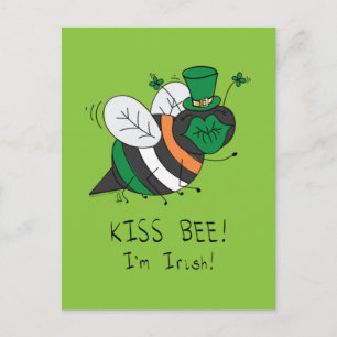 Bee Irish Funny St. Patrick's Day Vykort