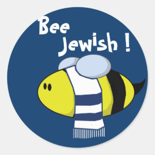 "Bee judish" Runt Klistermärke