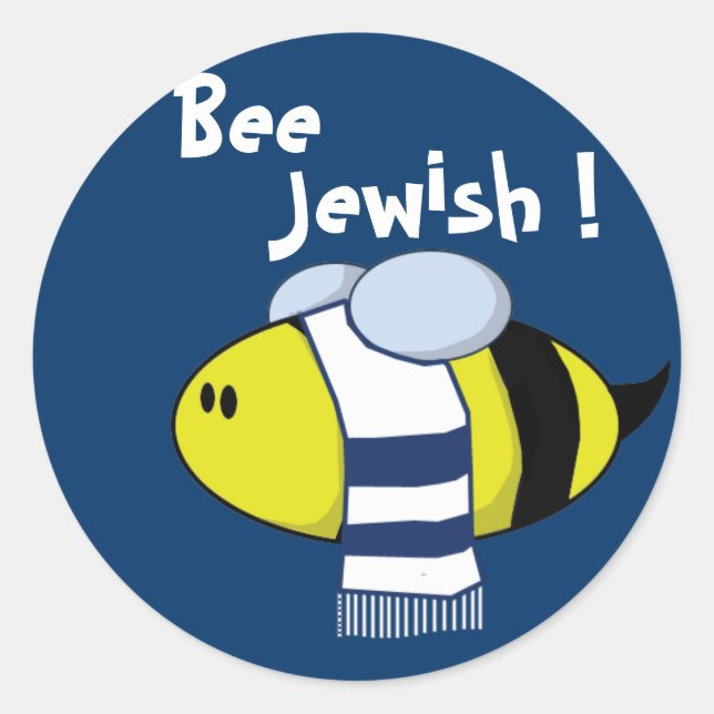 "Bee judish" Runt Klistermärke (Framsida)