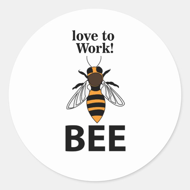 Bee Kärlek till arbetsbin Runt Klistermärke (Framsida)