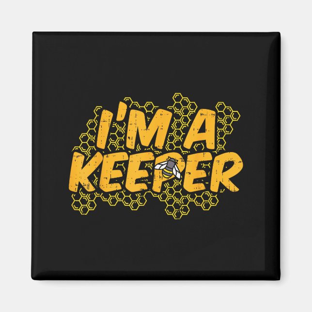 Bee-keeper Funny Beekeeng Pun Humor Honey Aarist G Magnet (Framsidan)