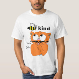 Bee Kind (be snäll) Tecknad Mustache Cat t shirt
