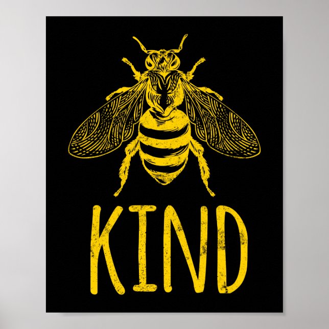 Bee Kind Bebiodlingseper Honung Bee Pun Poster (Framsidan)