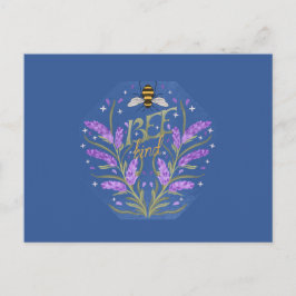 Bee Kind Blomsterdesign - Motiverande Meddelande Vykort