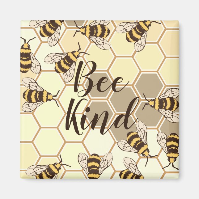 Bee Kind Bumblebees & Honeycomb Magnet (Framsidan)