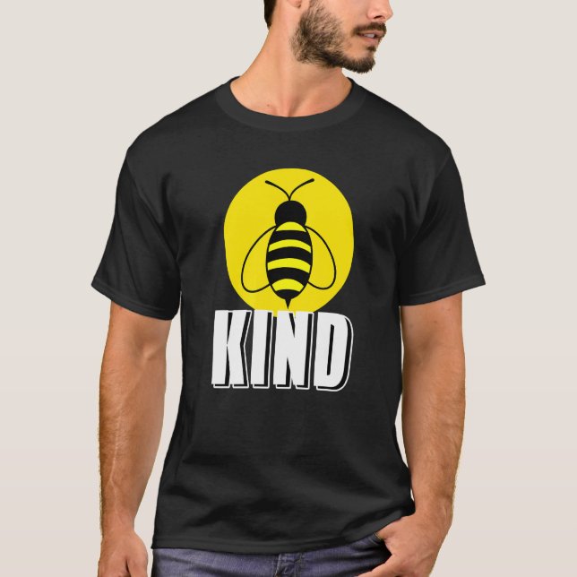 BEE Kind Coola Fantastisk Bee närvarande T Shirt (Framsida)