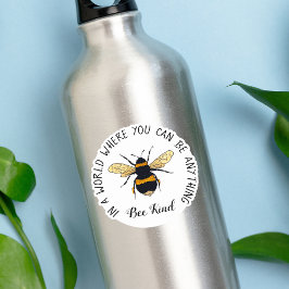 Bee Kind Cute Bumblebee Circular Typography Klistermärken