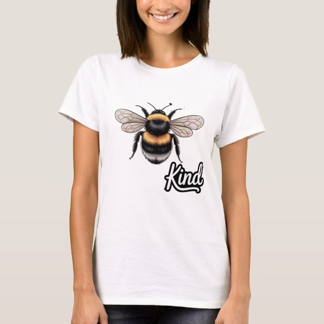 Bee Kind Cute Bumblebee Illustration - Inspiration T Shirt (Framsida)