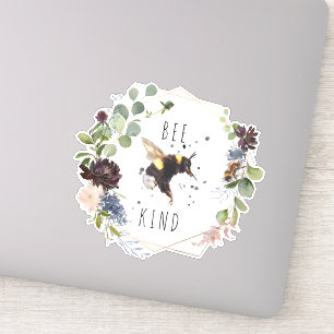 Bee Kind Cute Humla Watercolor Quote Klistermärken