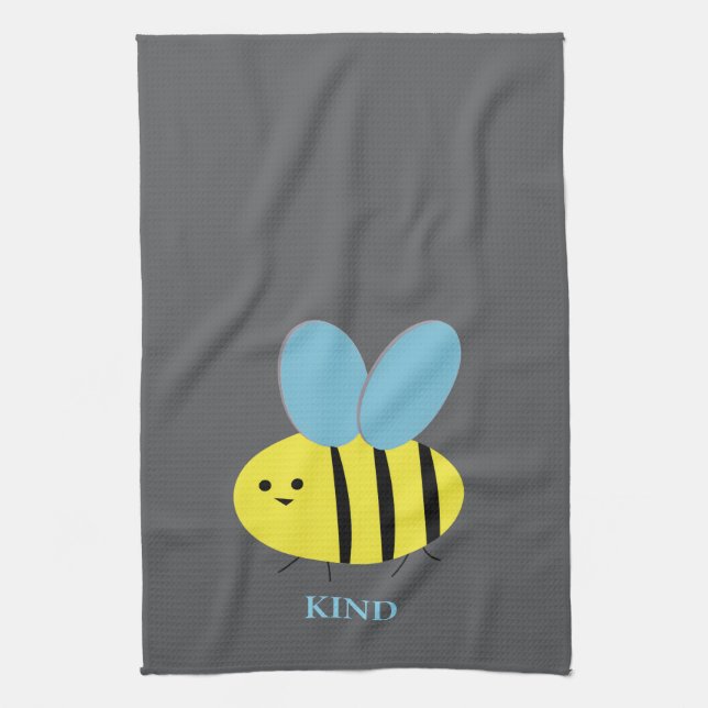Bee Kind Grått Blue Kökshandduk (Vertikal)