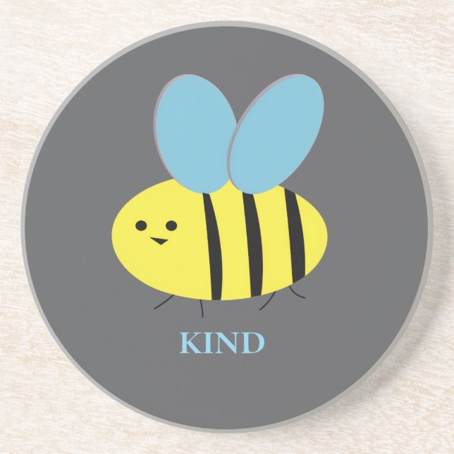Bee Kind Grått Blue Underlägg (Framsidan)