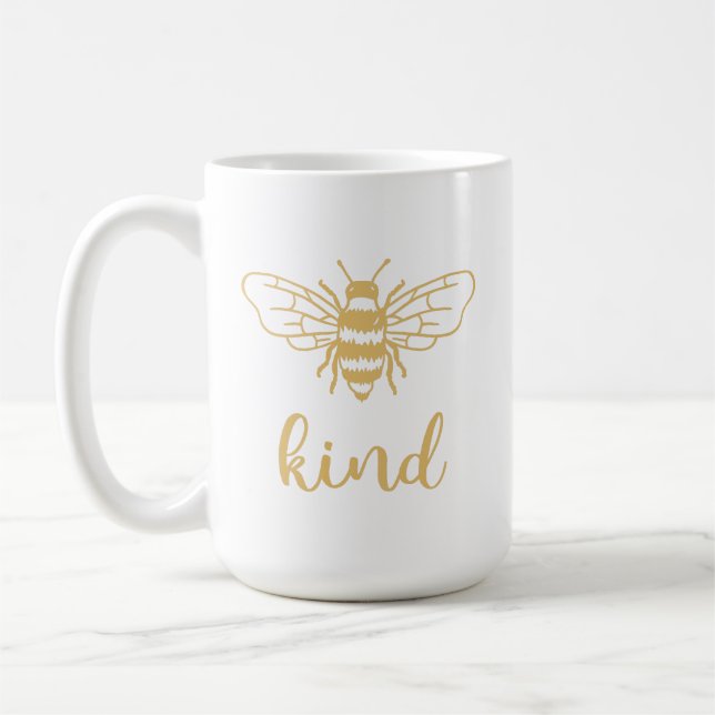 Bee Kind Guld Kaffemugg (Vänster)