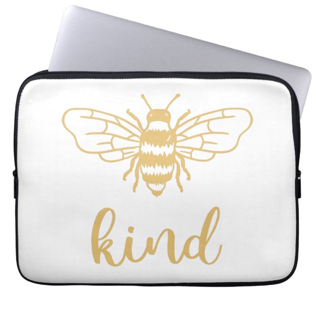 Bee Kind Guld Laptop sleeve (Framsidan)