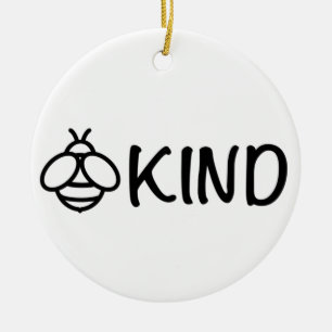 Bee Kind gullig bidesign inspirerande Julgransprydnad Keramik