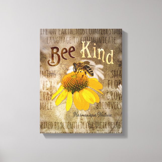 Bee Kind - Harmoniserad natur Canvastryck (Framsida)